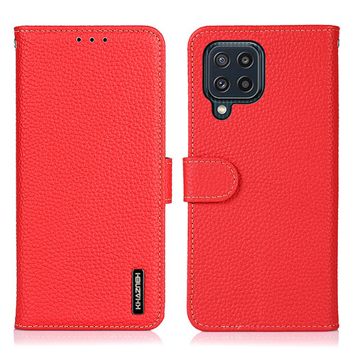 Leather Case Stands Flip Cover Holder B01H for Samsung Galaxy M32 4G Red