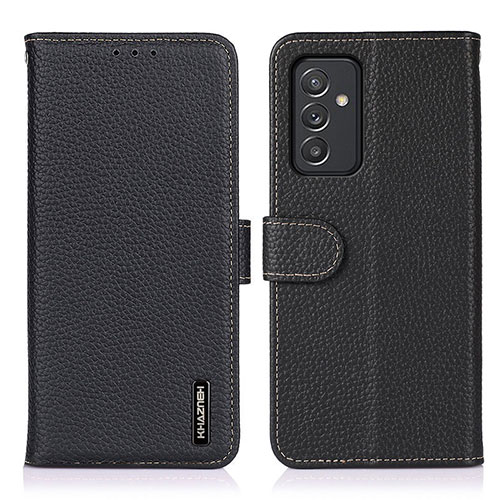 Leather Case Stands Flip Cover Holder B01H for Samsung Galaxy M34 5G Black