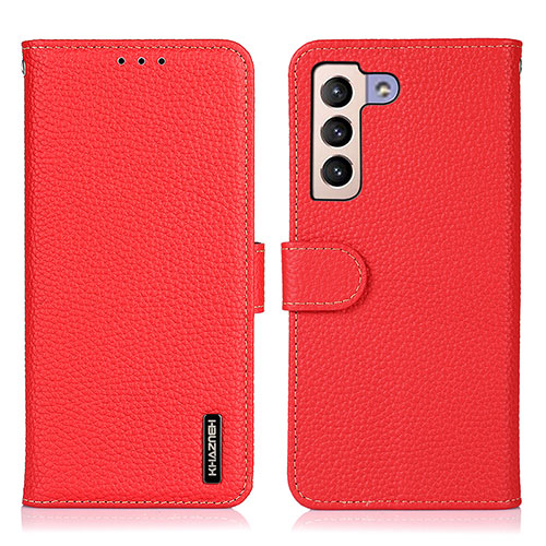 Leather Case Stands Flip Cover Holder B01H for Samsung Galaxy S21 Plus 5G Red