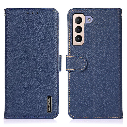 Leather Case Stands Flip Cover Holder B01H for Samsung Galaxy S22 5G Blue