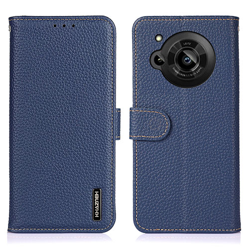 Leather Case Stands Flip Cover Holder B01H for Sharp Aquos R7 Blue