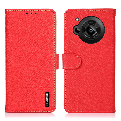 Leather Case Stands Flip Cover Holder B01H for Sharp Aquos R7 Red