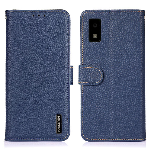 Leather Case Stands Flip Cover Holder B01H for Sharp Aquos wish Blue