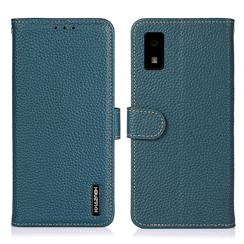 Leather Case Stands Flip Cover Holder B01H for Sharp Aquos wish Green