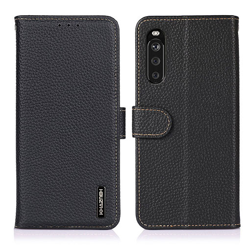 Leather Case Stands Flip Cover Holder B01H for Sony Xperia 10 III Lite Black