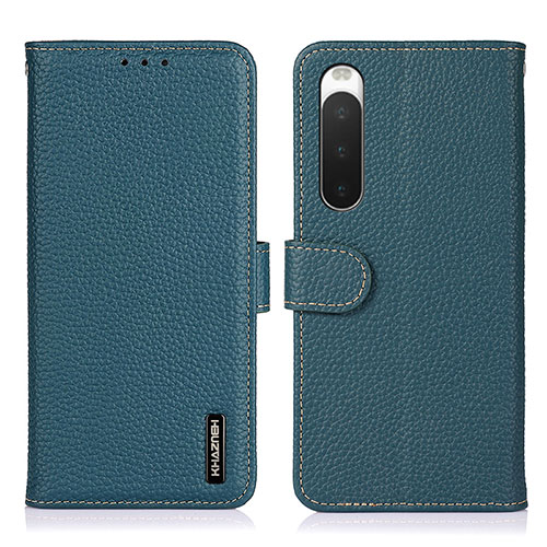 Leather Case Stands Flip Cover Holder B01H for Sony Xperia 10 IV SO-52C Green