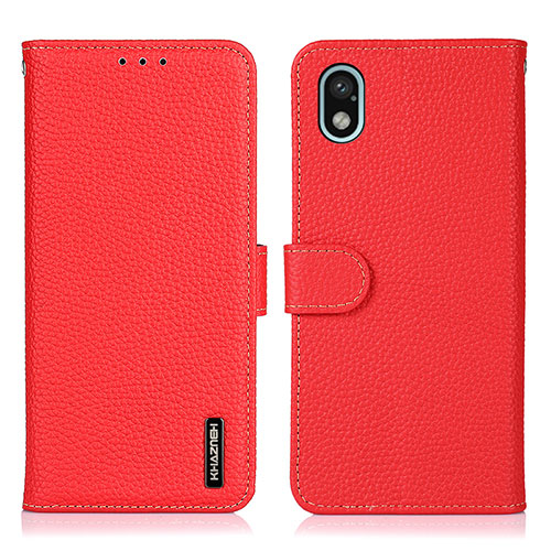 Leather Case Stands Flip Cover Holder B01H for Sony Xperia Ace III SO-53C Red