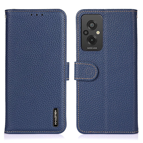 Leather Case Stands Flip Cover Holder B01H for Xiaomi Redmi 11 Prime 4G Blue