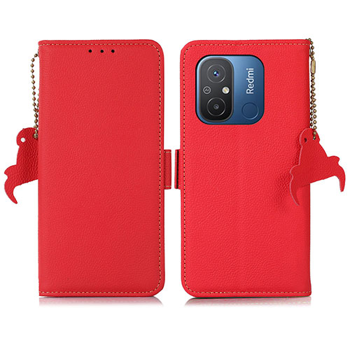 Leather Case Stands Flip Cover Holder B01H for Xiaomi Redmi 11A 4G Red