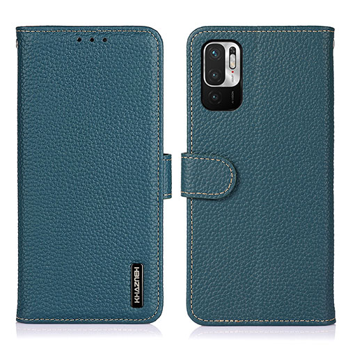 Leather Case Stands Flip Cover Holder B01H for Xiaomi Redmi Note 10 JE 5G Green