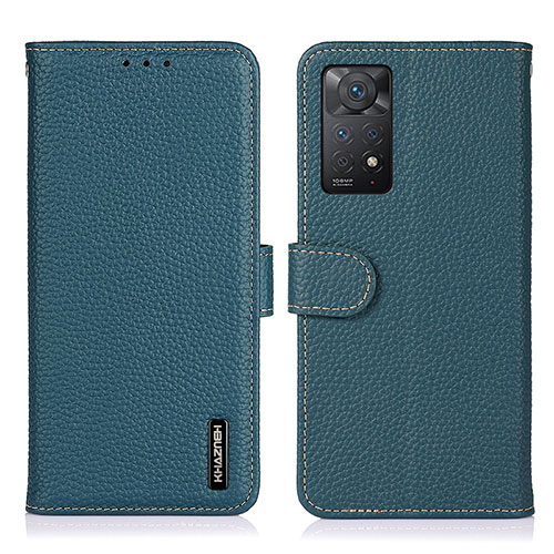 Leather Case Stands Flip Cover Holder B01H for Xiaomi Redmi Note 11 Pro 5G Green