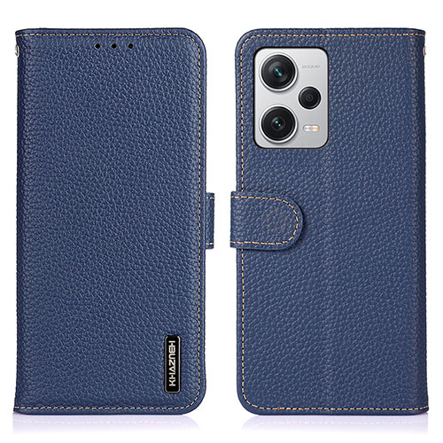 Leather Case Stands Flip Cover Holder B01H for Xiaomi Redmi Note 12 Explorer Blue