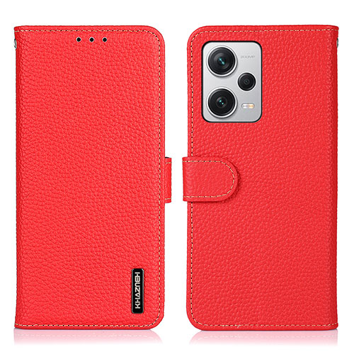 Leather Case Stands Flip Cover Holder B01H for Xiaomi Redmi Note 12 Explorer Red