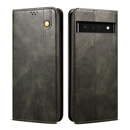 Leather Case Stands Flip Cover Holder B01S for Google Pixel 6 Pro 5G Green