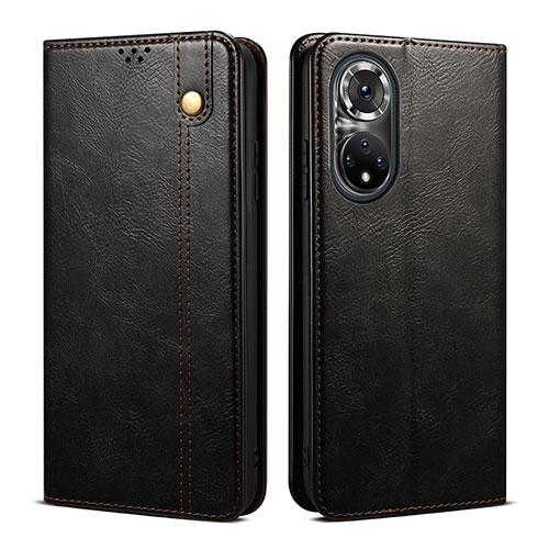 Leather Case Stands Flip Cover Holder B01S for Huawei Honor 50 5G Black