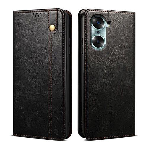 Leather Case Stands Flip Cover Holder B01S for Huawei Honor 60 Pro 5G Black