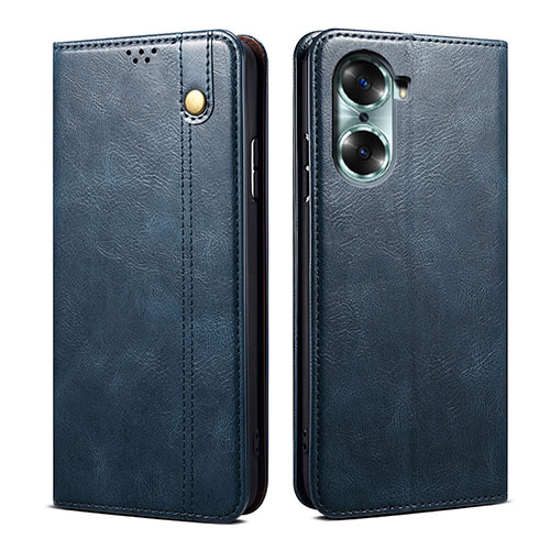 Leather Case Stands Flip Cover Holder B01S for Huawei Honor 60 Pro 5G Blue