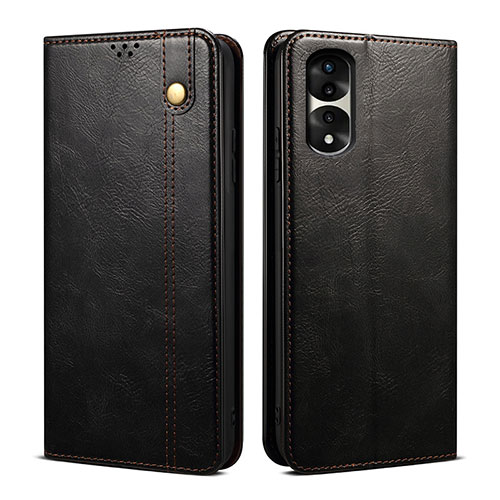 Leather Case Stands Flip Cover Holder B01S for Huawei Honor 70 Pro 5G Black