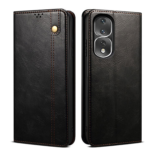 Leather Case Stands Flip Cover Holder B01S for Huawei Honor 80 Pro 5G Black