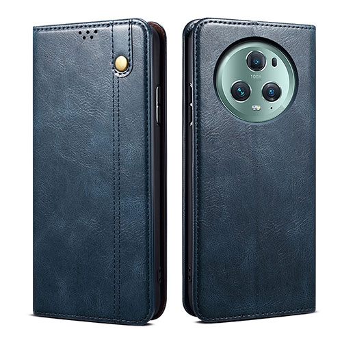 Leather Case Stands Flip Cover Holder B01S for Huawei Honor Magic5 Pro 5G Blue