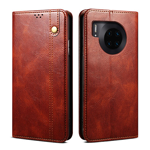 Leather Case Stands Flip Cover Holder B01S for Huawei Nova 8i Brown