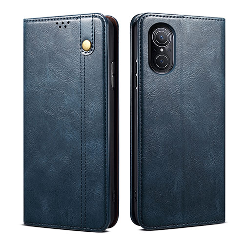 Leather Case Stands Flip Cover Holder B01S for Huawei Nova 9 SE Blue