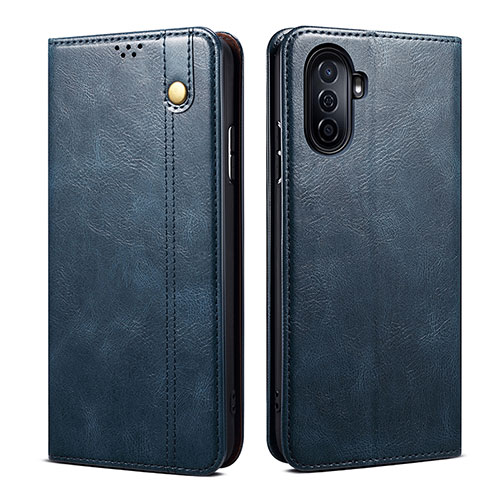 Leather Case Stands Flip Cover Holder B01S for Huawei Nova Y71 Blue