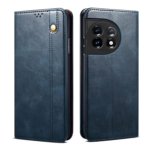 Leather Case Stands Flip Cover Holder B01S for OnePlus 11 5G Blue