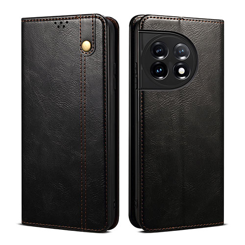 Leather Case Stands Flip Cover Holder B01S for OnePlus 11R 5G Black