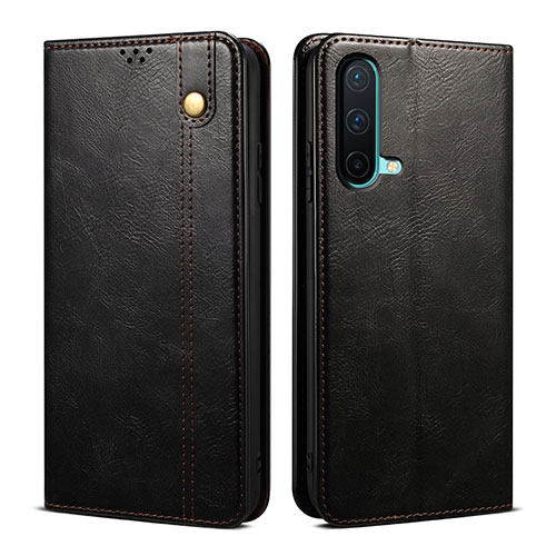 Leather Case Stands Flip Cover Holder B01S for OnePlus Nord CE 5G Black