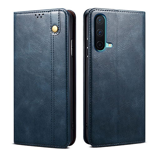 Leather Case Stands Flip Cover Holder B01S for OnePlus Nord CE 5G Blue