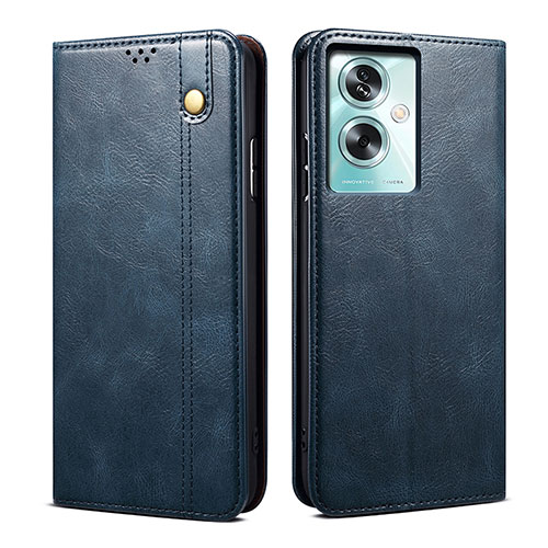 Leather Case Stands Flip Cover Holder B01S for Oppo A79 5G Blue