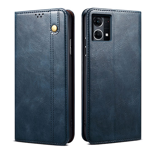 Leather Case Stands Flip Cover Holder B01S for Oppo F21s Pro 4G Blue