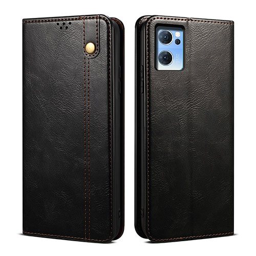 Leather Case Stands Flip Cover Holder B01S for Oppo Find X5 Lite 5G Black