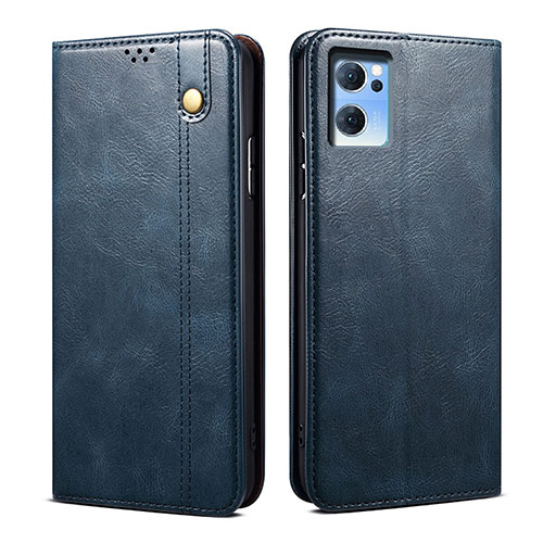 Leather Case Stands Flip Cover Holder B01S for Oppo Find X5 Lite 5G Blue