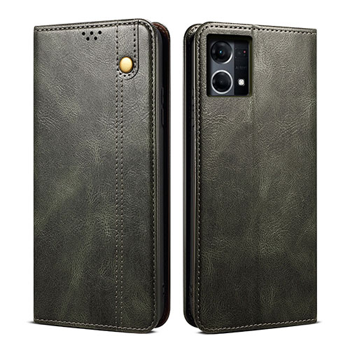 Leather Case Stands Flip Cover Holder B01S for Oppo Reno8 4G Green