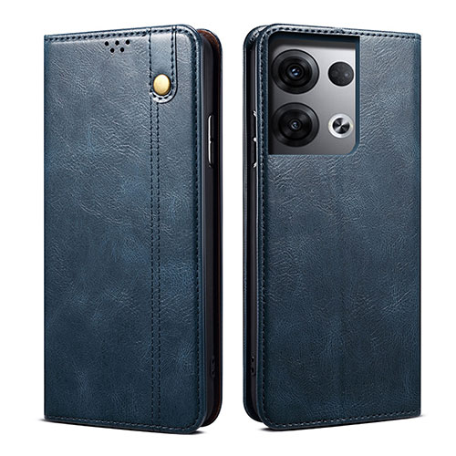 Leather Case Stands Flip Cover Holder B01S for Oppo Reno8 Pro 5G Blue