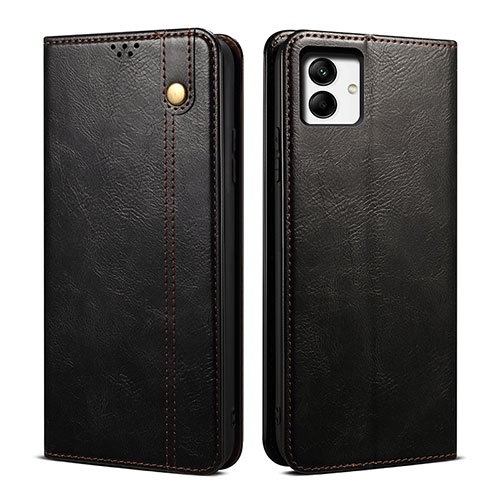 Leather Case Stands Flip Cover Holder B01S for Samsung Galaxy A04 4G Black