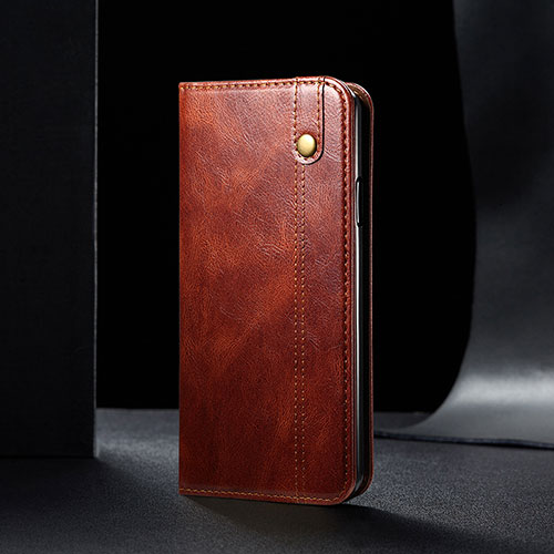 Leather Case Stands Flip Cover Holder B01S for Samsung Galaxy A15 4G Brown