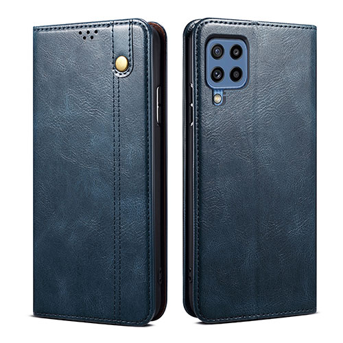 Leather Case Stands Flip Cover Holder B01S for Samsung Galaxy A22 4G Blue