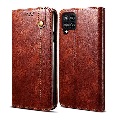 Leather Case Stands Flip Cover Holder B01S for Samsung Galaxy A42 5G Brown