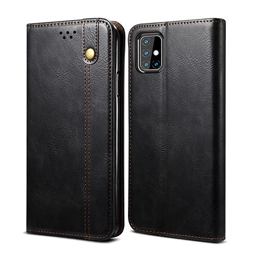 Leather Case Stands Flip Cover Holder B01S for Samsung Galaxy M31s Black