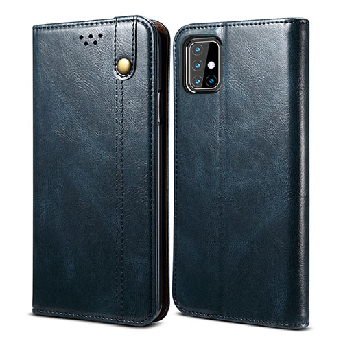 Leather Case Stands Flip Cover Holder B01S for Samsung Galaxy M31s Blue