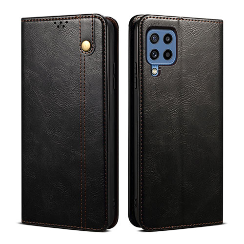 Leather Case Stands Flip Cover Holder B01S for Samsung Galaxy M42 5G Black