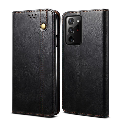 Leather Case Stands Flip Cover Holder B01S for Samsung Galaxy S20 Plus Black