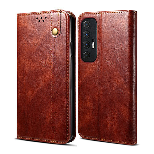 Leather Case Stands Flip Cover Holder B01S for Xiaomi Mi 10S 5G Brown