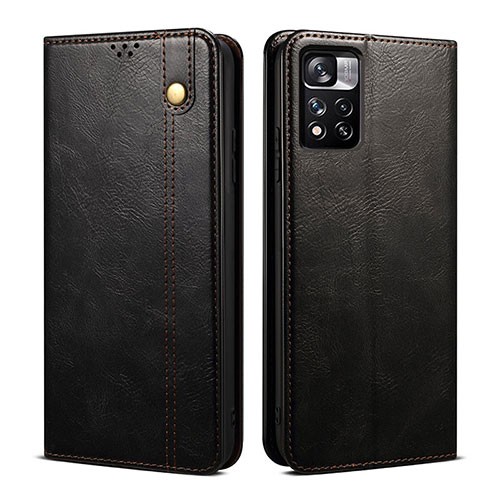 Leather Case Stands Flip Cover Holder B01S for Xiaomi Mi 11i 5G (2022) Black