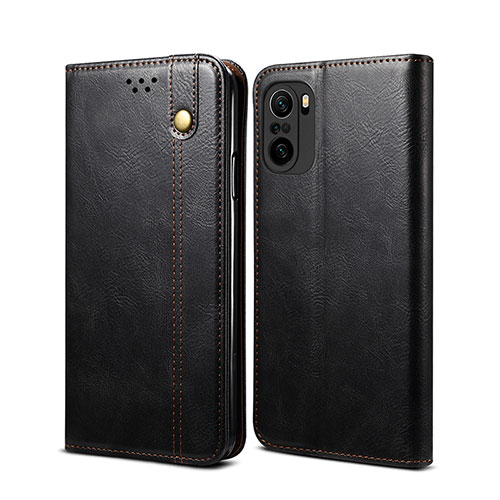 Leather Case Stands Flip Cover Holder B01S for Xiaomi Mi 11i 5G Black