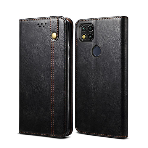 Leather Case Stands Flip Cover Holder B01S for Xiaomi POCO C3 Black