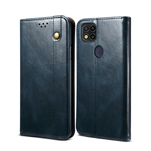 Leather Case Stands Flip Cover Holder B01S for Xiaomi POCO C3 Blue